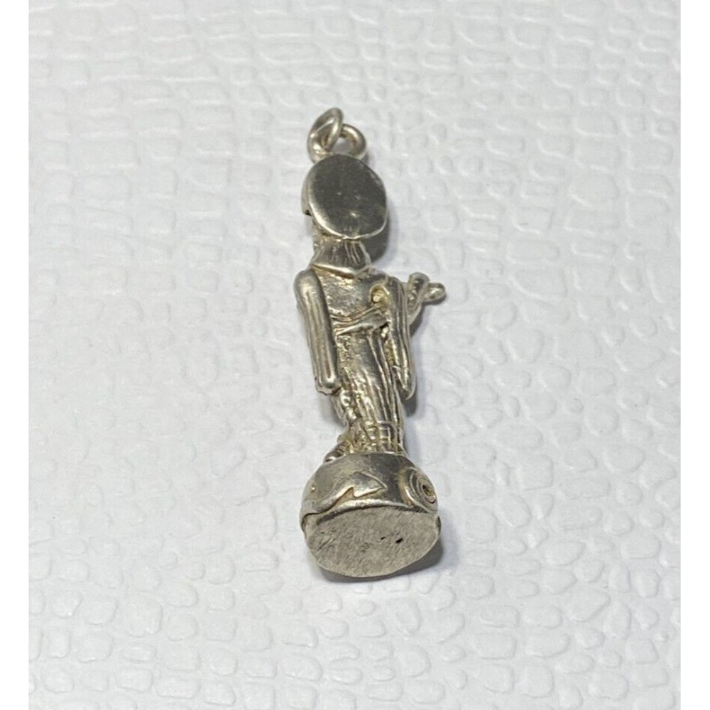 Vintage 925 Krishna Hindu God Pendant Charm With Moon & Flute Sterling Silver - Picture 5 of 6
